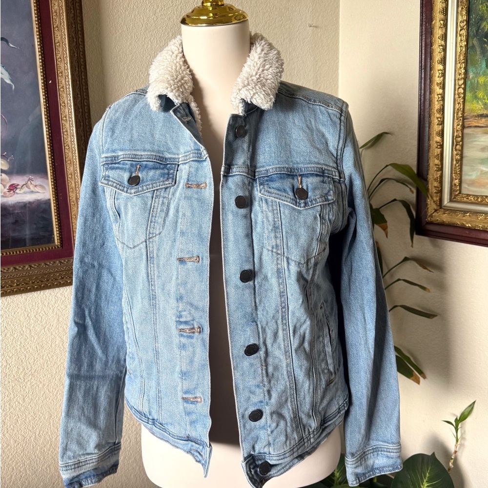 Denim Sherpa-Lined Jacket